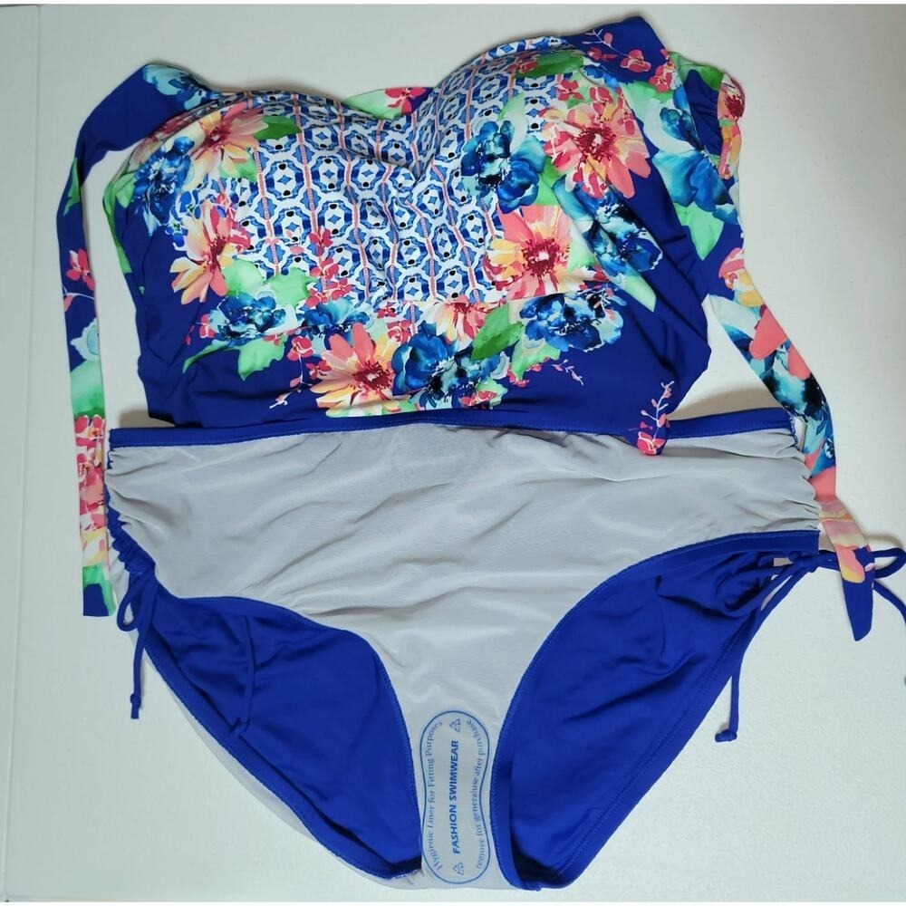 24th & Ocean Tankini Swimsuit Womens L XL Separates Halter Top Bottom New - Picture 9 of 16